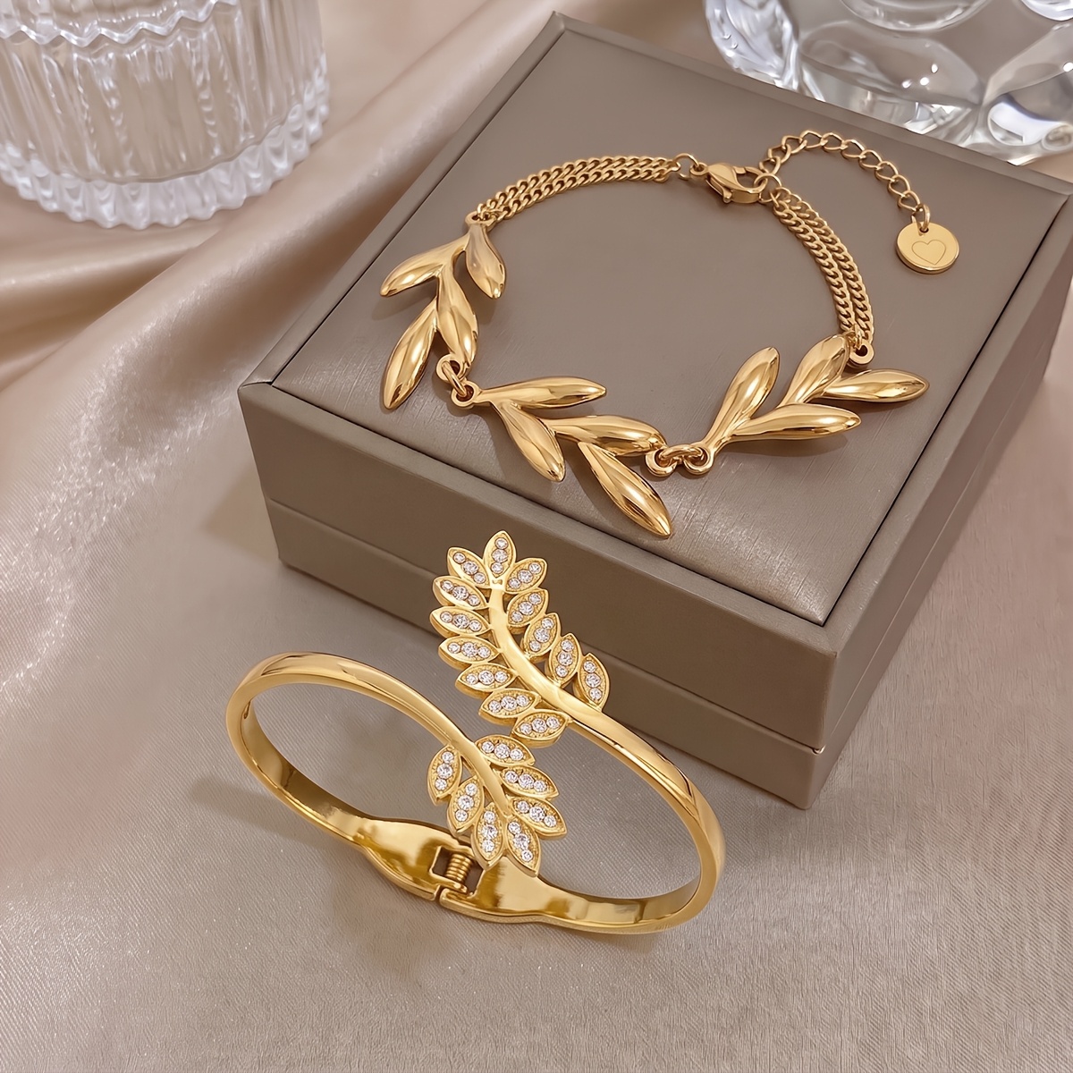 2pc Elegant 18K Golden Plated Bangle and Bracelet Set